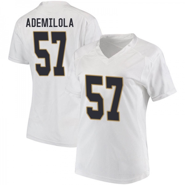 Jayson Ademilola Notre Dame Fighting Irish NCAA Women's #57 White Game College Stitched Football Jersey APG0355DC